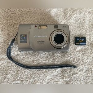 Olympus Silver Digital Camera with 5.1 MP and Strap